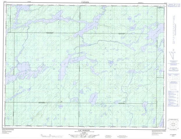 Lac Margry Topographic Paper Map 032G05 at 1:50,000 scale