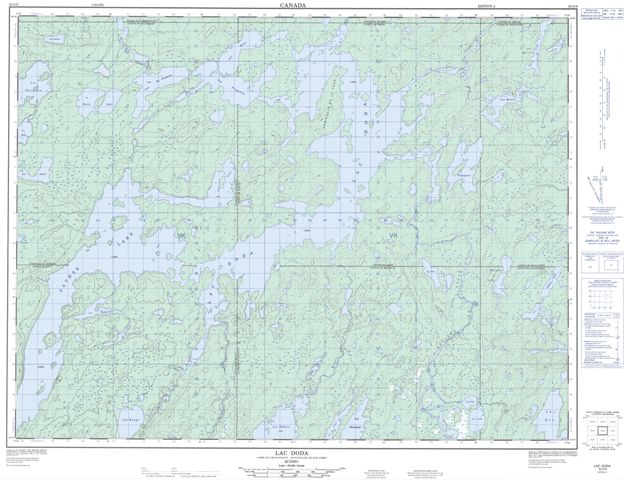 Lac Doda Topographic Paper Map 032G06 at 1:50,000 scale