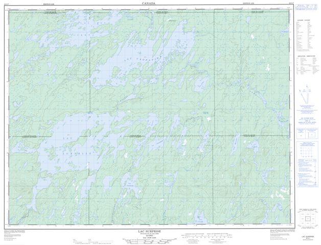 Lac Surprise Topographic Paper Map 032G07 at 1:50,000 scale