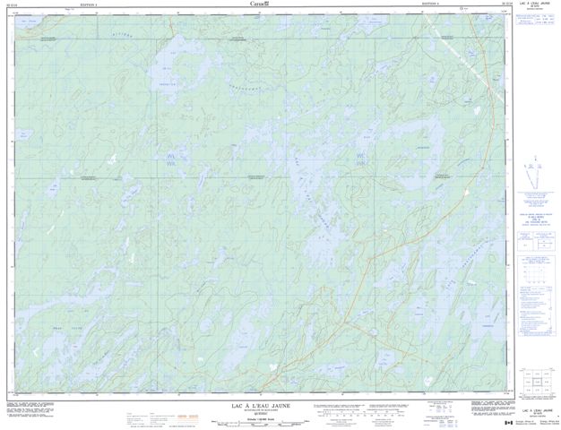 Lac A L'Eau Jaune Topographic Paper Map 032G10 at 1:50,000 scale