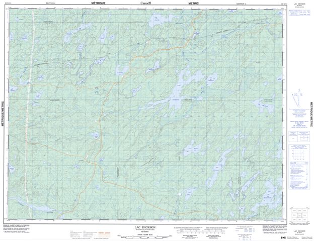 Lac Dickson Topographic Paper Map 032G11 at 1:50,000 scale