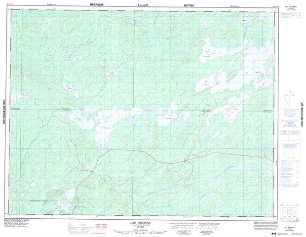 Lac Inconnu Topographic Paper Map 032G13 at 1:50,000 scale