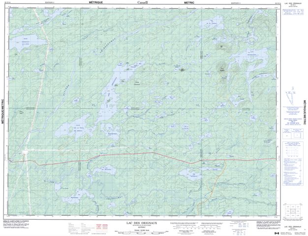 Lac Des Orignaux Topographic Paper Map 032G14 at 1:50,000 scale