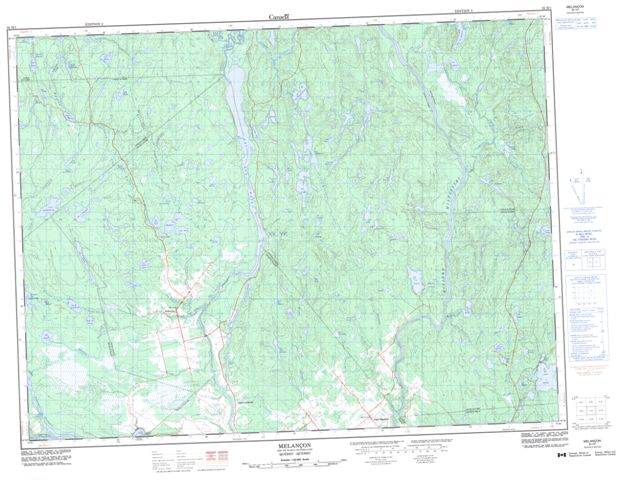 Melancon Topographic Paper Map 032H01 at 1:50,000 scale