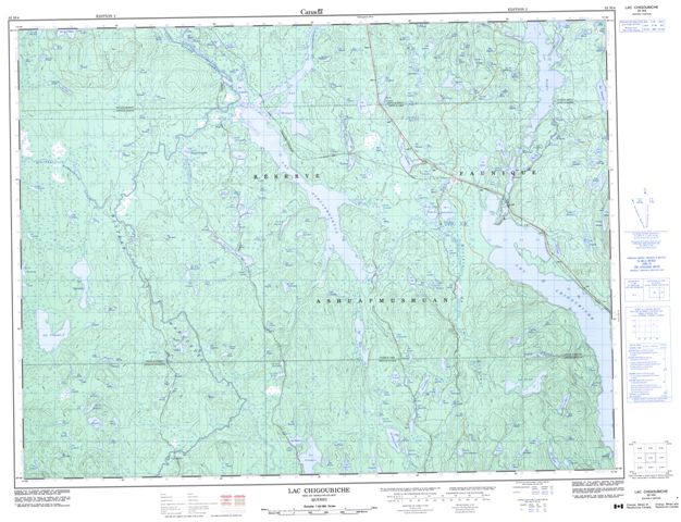 Lac Chigoubiche Topographic Paper Map 032H04 at 1:50,000 scale