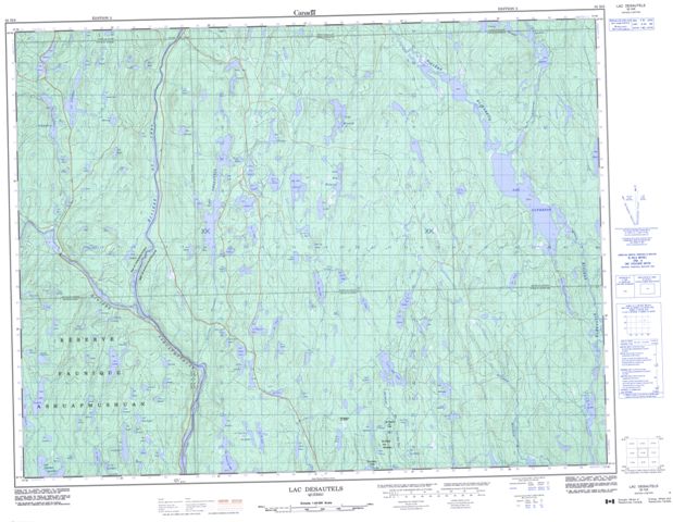 Lac Desautels Topographic Paper Map 032H06 at 1:50,000 scale