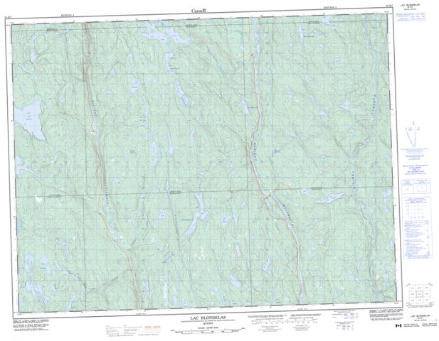 Lac Blondelas Topographic Paper Map 032H07 at 1:50,000 scale