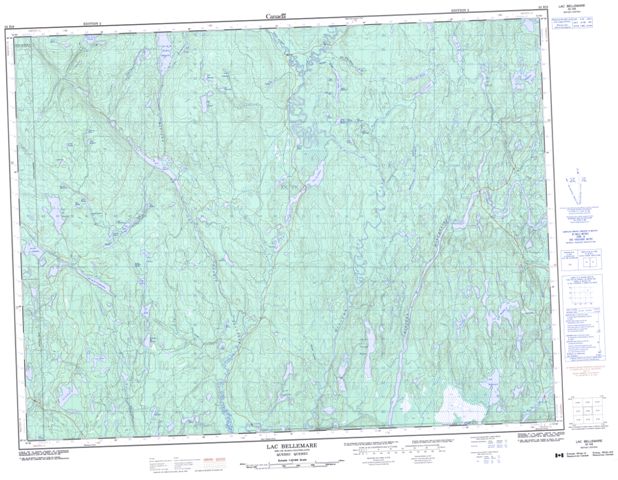 Lac Bellemare Topographic Paper Map 032H08 at 1:50,000 scale