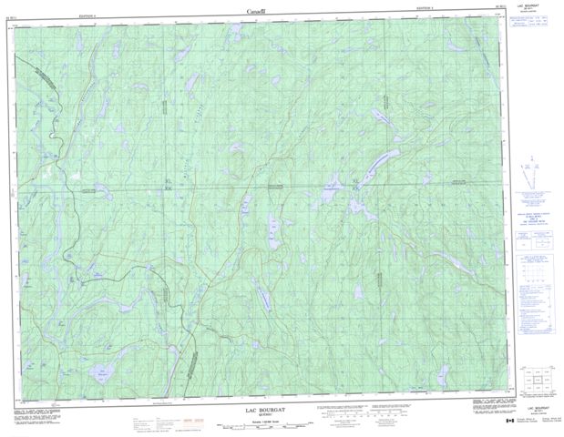 Lac Bourgat Topographic Paper Map 032H11 at 1:50,000 scale