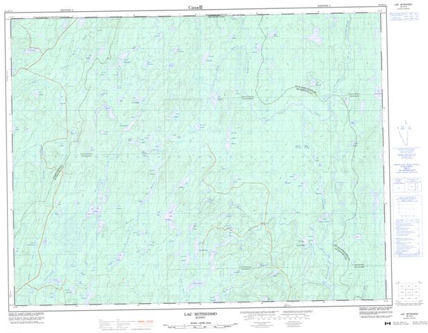 Lac Mitshisso Topographic Paper Map 032H13 at 1:50,000 scale