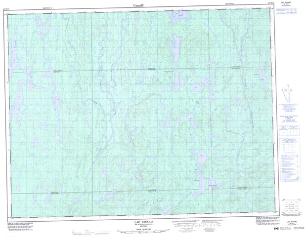 Lac Rivard Topographic Paper Map 032H14 at 1:50,000 scale