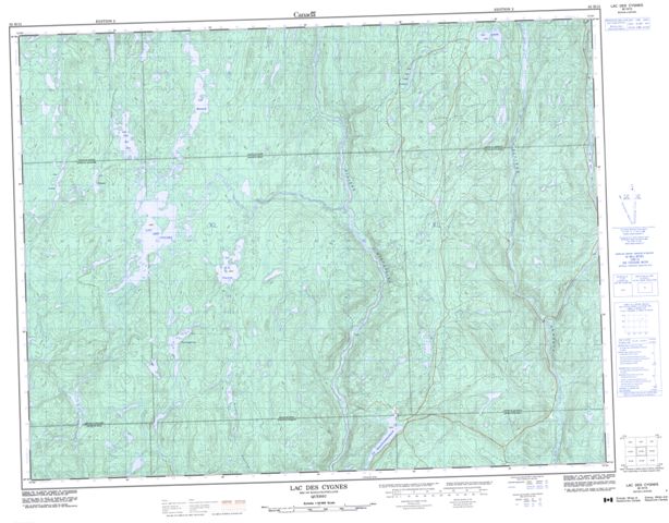 Lac Des Cygnes Topographic Paper Map 032H15 at 1:50,000 scale