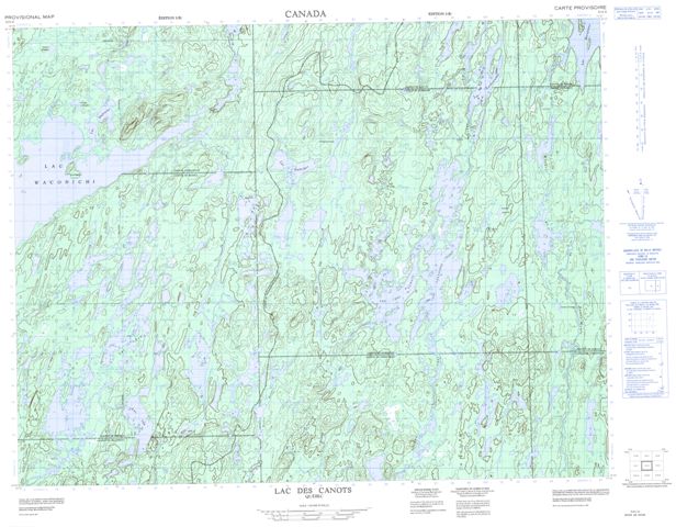 Lac Des Canots Topographic Paper Map 032I04 at 1:50,000 scale