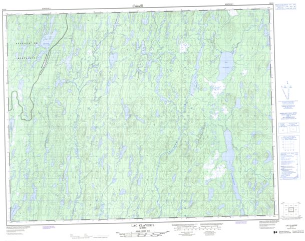 Lac Claverie Topographic Paper Map 032I06 at 1:50,000 scale