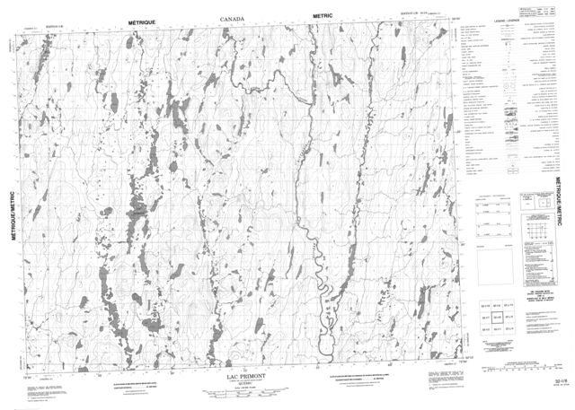 Lac Primont Topographic Paper Map 032I08 at 1:50,000 scale
