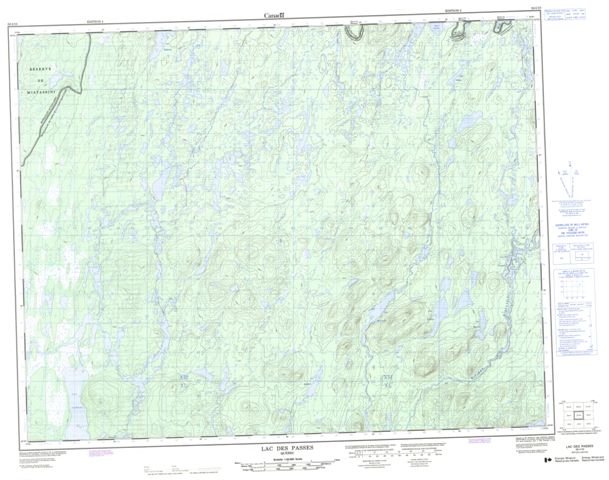 Lac Des Passes Topographic Paper Map 032I10 at 1:50,000 scale