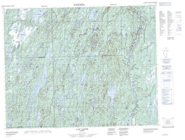 Lac Linne Topographic Paper Map 032I11 at 1:50,000 scale