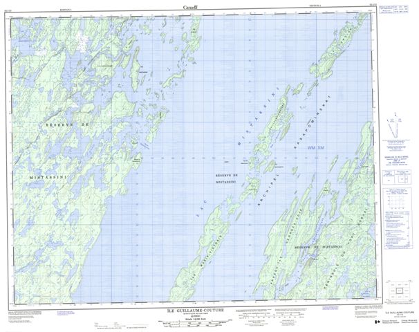 Ile Guillaume-Couture Topographic Paper Map 032I13 at 1:50,000 scale