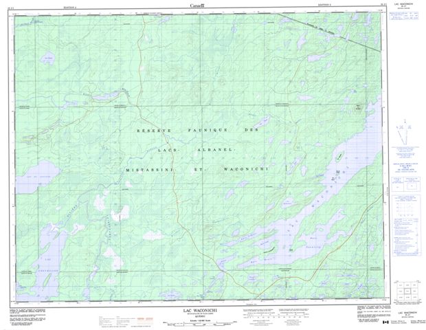 Lac Waconichi Topographic Paper Map 032J01 at 1:50,000 scale