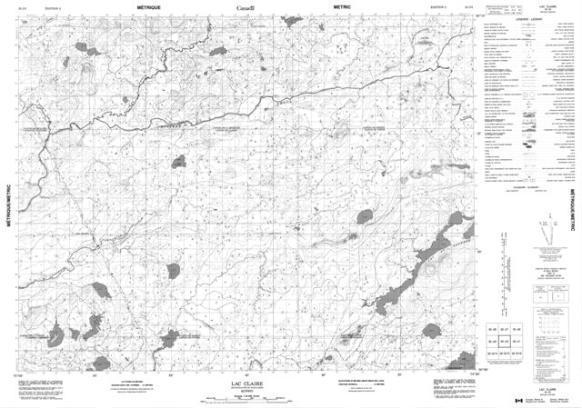Lac Claire Topographic Paper Map 032J02 at 1:50,000 scale