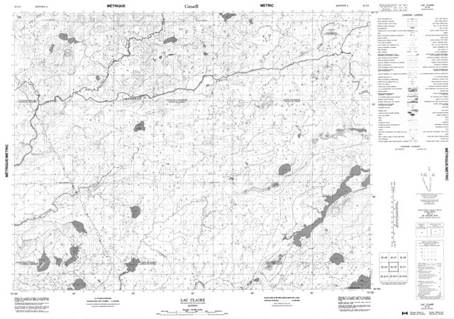 Lac Claire Topographic Paper Map 032J02 at 1:50,000 scale