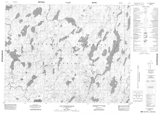 Lac Capichigamau Topographic Paper Map 032J05 at 1:50,000 scale