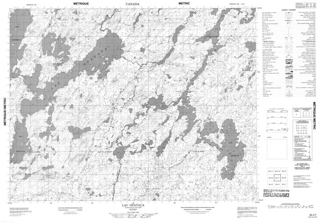 Lac Opataca Topographic Paper Map 032J07 at 1:50,000 scale