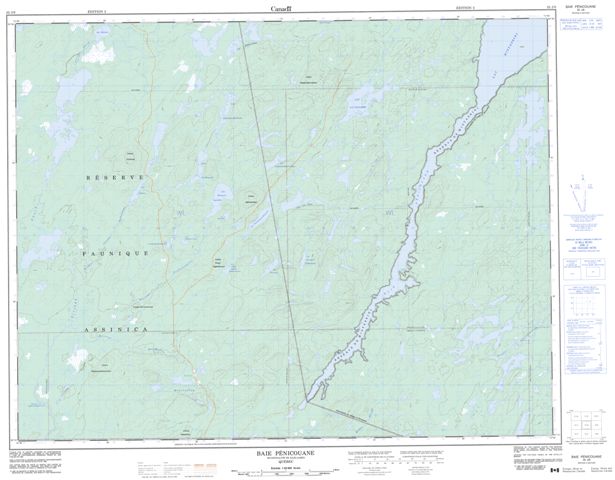 Baie Penicouane Topographic Paper Map 032J08 at 1:50,000 scale