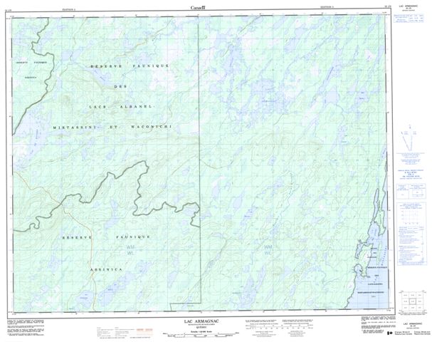 Lac Armagnac Topographic Paper Map 032J09 at 1:50,000 scale