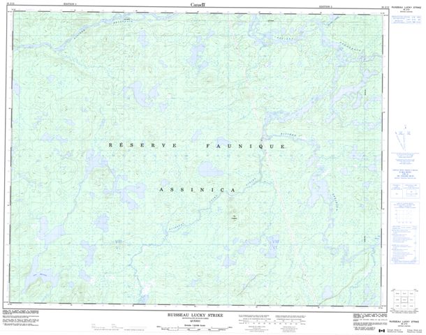 Ruisseau Lucky Strike Topographic Paper Map 032J12 at 1:50,000 scale