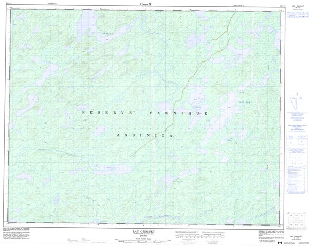 Lac Ginguet Topographic Paper Map 032J13 at 1:50,000 scale