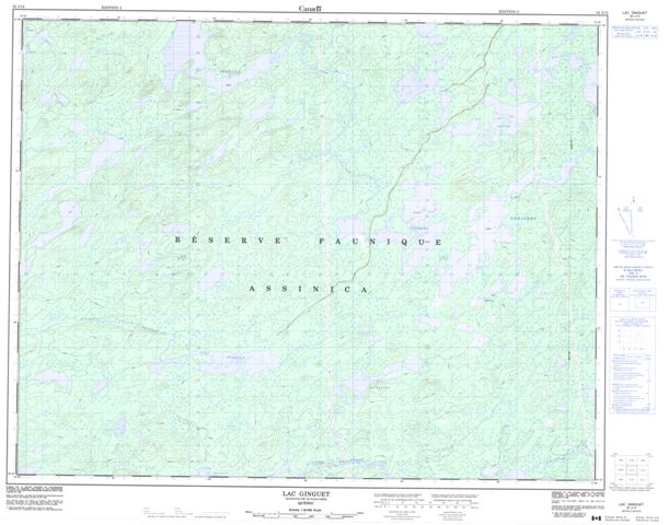 Lac Ginguet Topographic Paper Map 032J13 at 1:50,000 scale