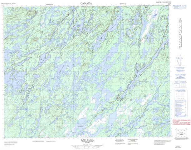 Lac Bueil Topographic Paper Map 032J16 at 1:50,000 scale