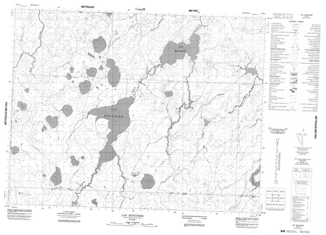 Lac Bouchier Topographic Paper Map 032K04 at 1:50,000 scale