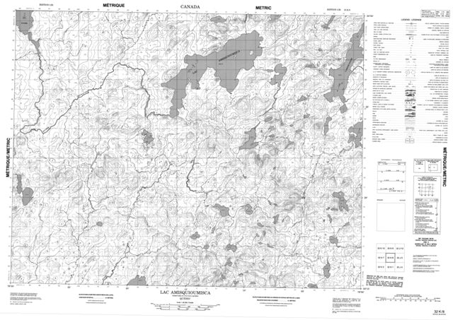 Lac Amisquioumisca Topographic Paper Map 032K08 at 1:50,000 scale