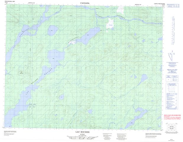 Lac Rocher Topographic Paper Map 032K09 at 1:50,000 scale
