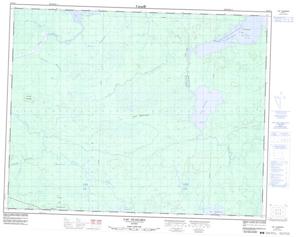 Lac Ouagama Topographic Paper Map 032K11 at 1:50,000 scale