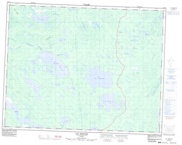 Lac Rodayer Topographic Paper Map 032K13 at 1:50,000 scale