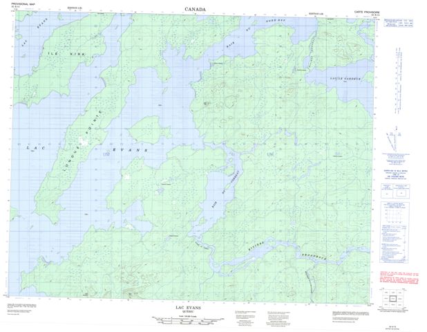 Lake Evans Topographic Paper Map 032K15 at 1:50,000 scale