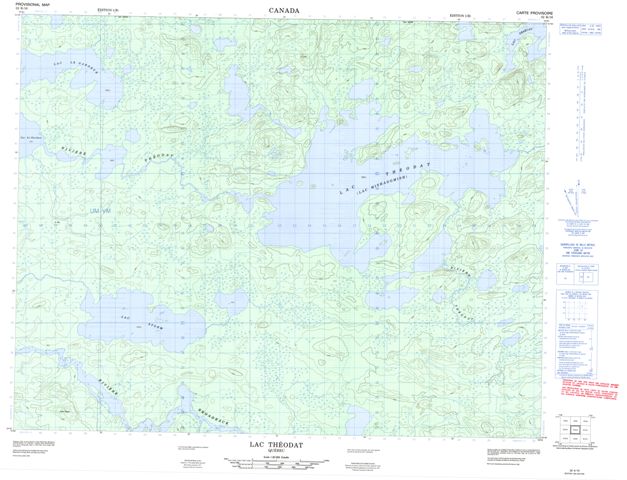 Lac Theodat Topographic Paper Map 032K16 at 1:50,000 scale