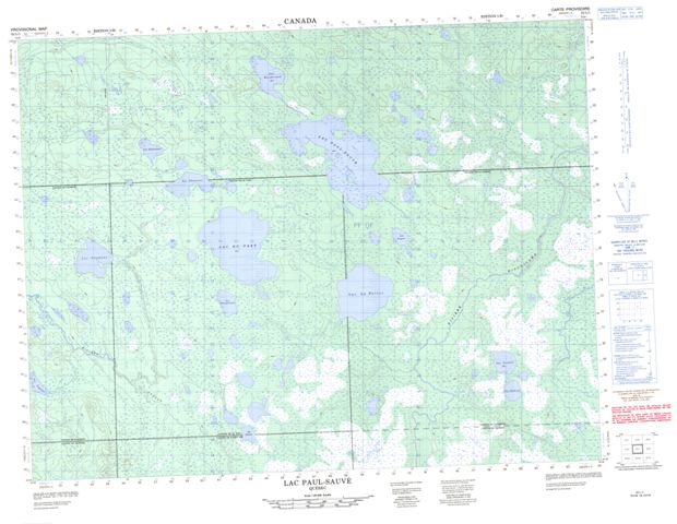 Lac Paul-Sauve Topographic Paper Map 032L01 at 1:50,000 scale