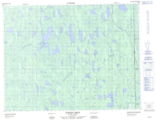 Hopper Creek Topographic Paper Map 032L04 at 1:50,000 scale