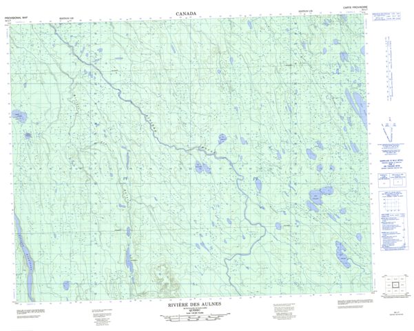 Riviere Des Aulnes Topographic Paper Map 032L07 at 1:50,000 scale
