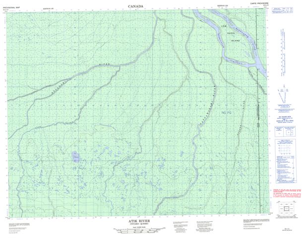 Atik River Topographic Paper Map 032L13 at 1:50,000 scale