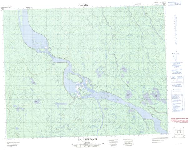 Ile D'Herbomez Topographic Paper Map 032M02 at 1:50,000 scale