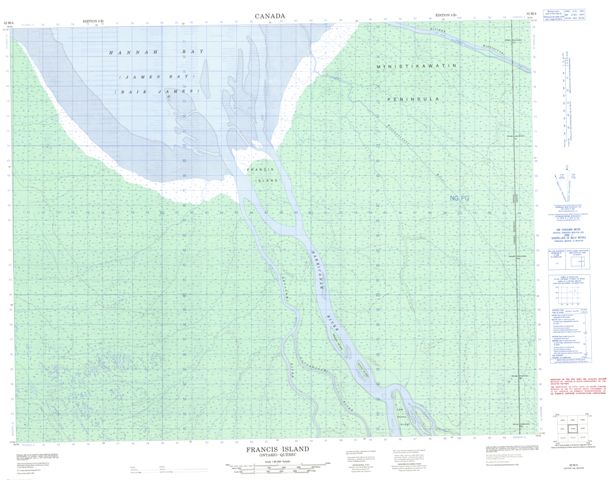 Francis Island Topographic Paper Map 032M04 at 1:50,000 scale