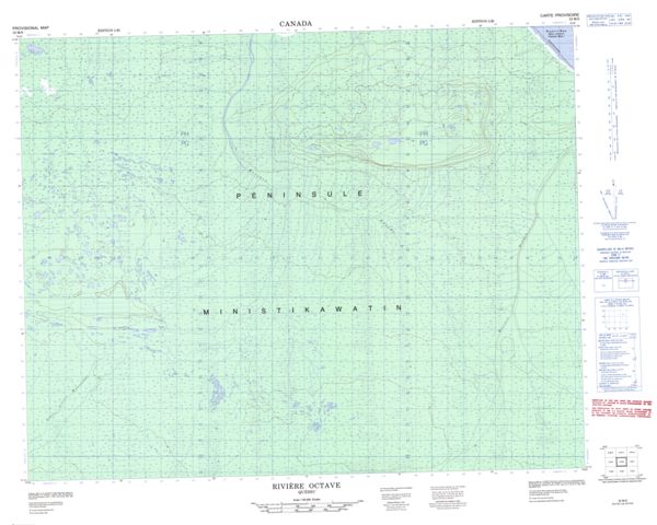 Riviere Octave Topographic Paper Map 032M06 at 1:50,000 scale