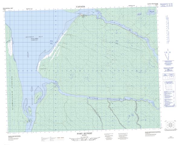 Fort-Rupert Topographic Paper Map 032M07 at 1:50,000 scale