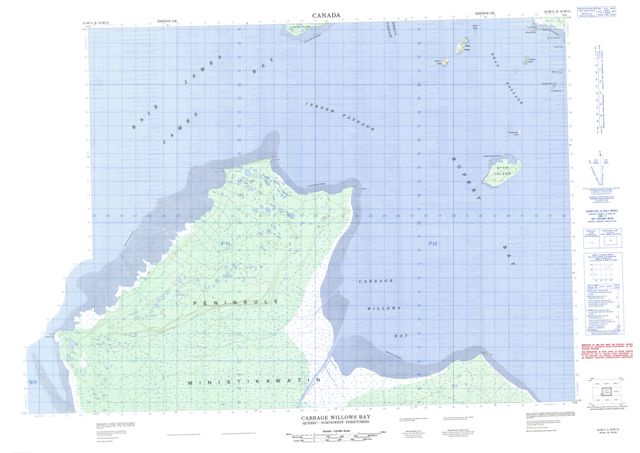 Cabbage Willows Bay Topographic Paper Map 032M11 at 1:50,000 scale