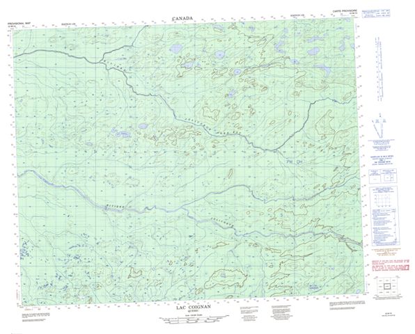 Lac Coignan Topographic Paper Map 032M16 at 1:50,000 scale